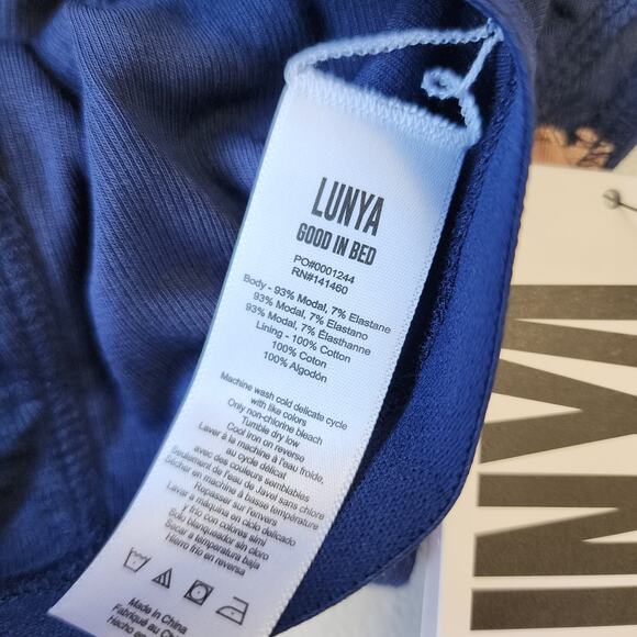 LUNYA Soft Modal Rib Brief In Sincere Blue Set of 3 XS NWT - Picture 4 of 9